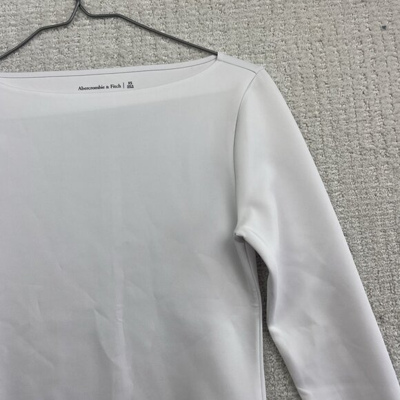 Abercrombie & Fitch Women’s Size XS Long-Sleeve Slim Strech Top White Preppy - Picture 3 of 14